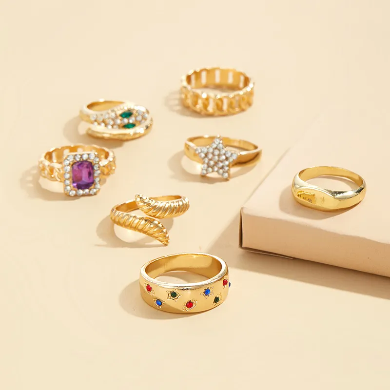 Star Snake Rhinestone Ring