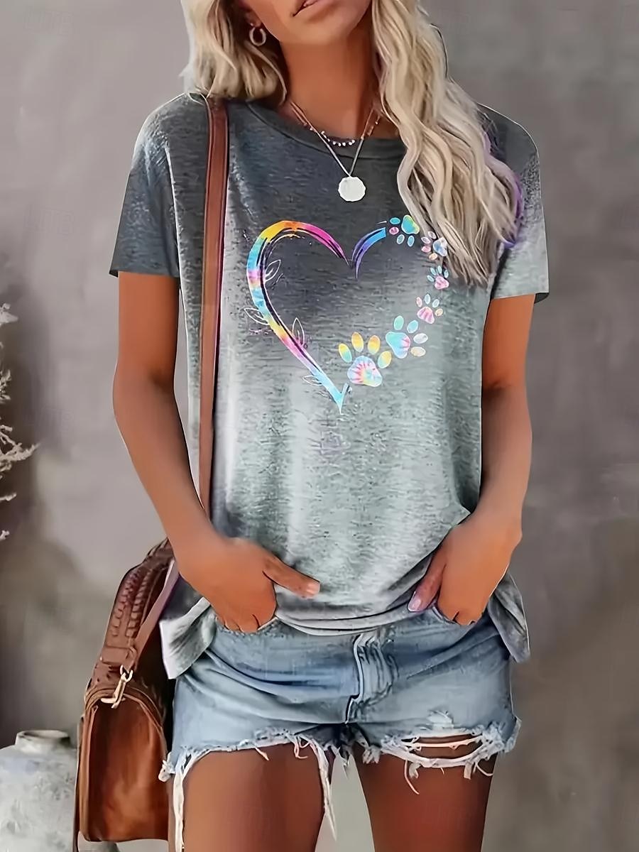 Casual Print Short Sleeve Tee