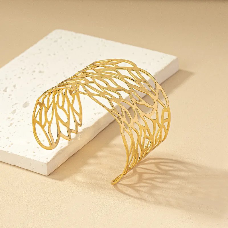Hollow Gold-tone Cuff Bracelet